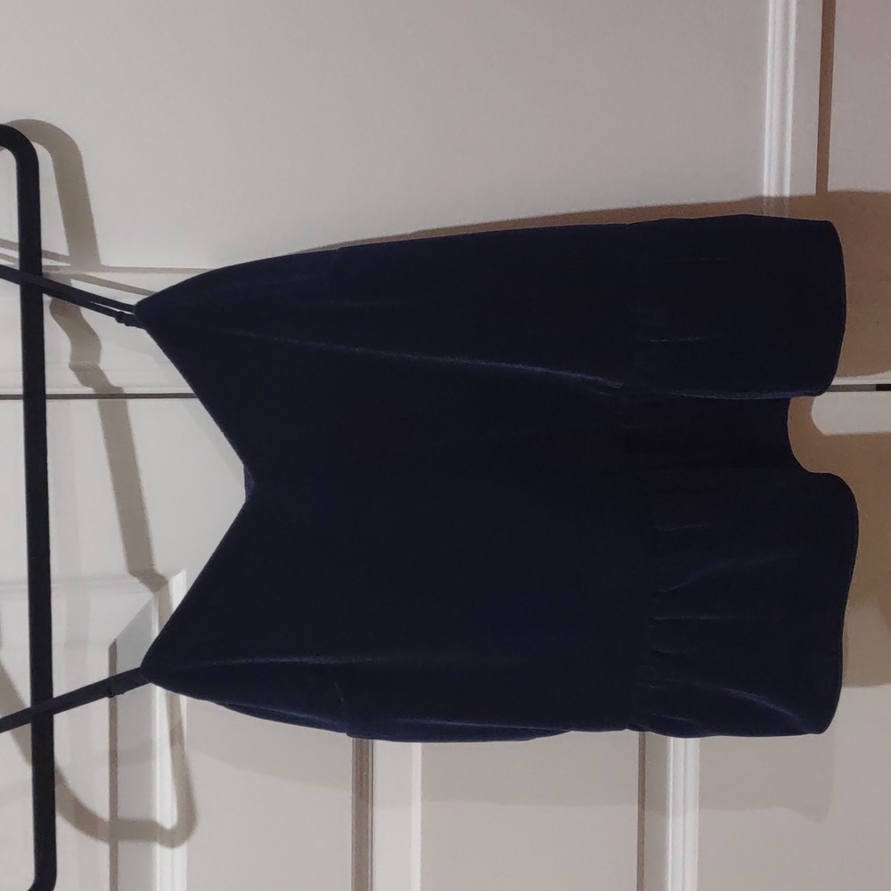 J crew navy blue velvet tank